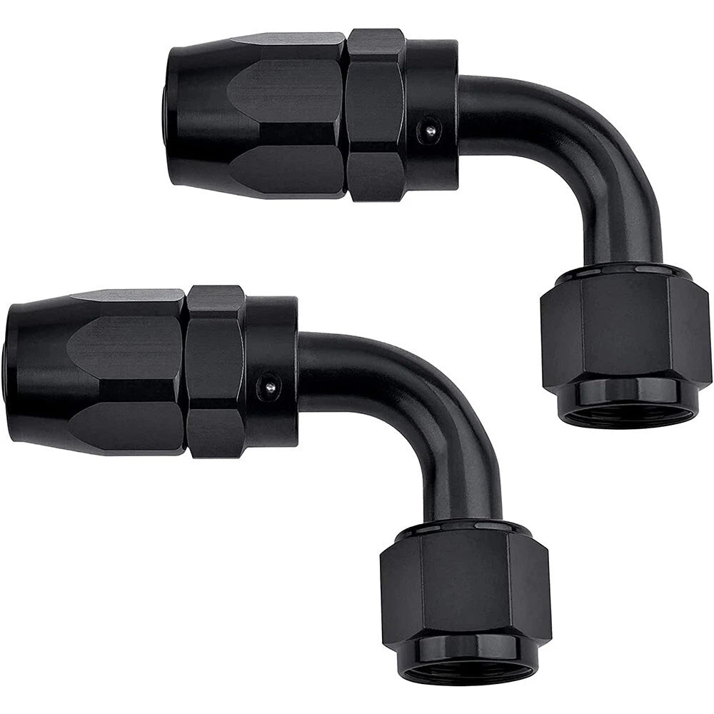 2X AN8 90 Degree Swivel Hose End Fitting Adaptor for Universal Applications