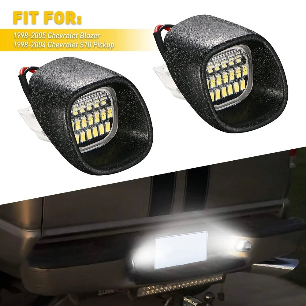 2X LED License Plate Lights for GMC Sonoma (1998–2004) 18-SMD Waterproof
