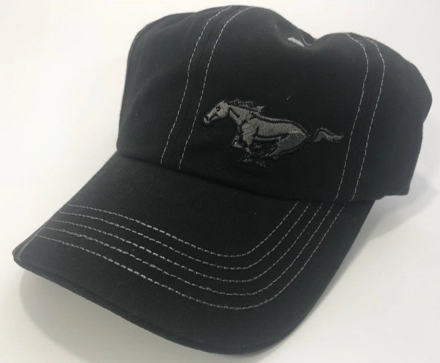 Licensed Ford Mustang Hat Cap Black Gray Pony Emblem for Ford Mustang (1965–2024)