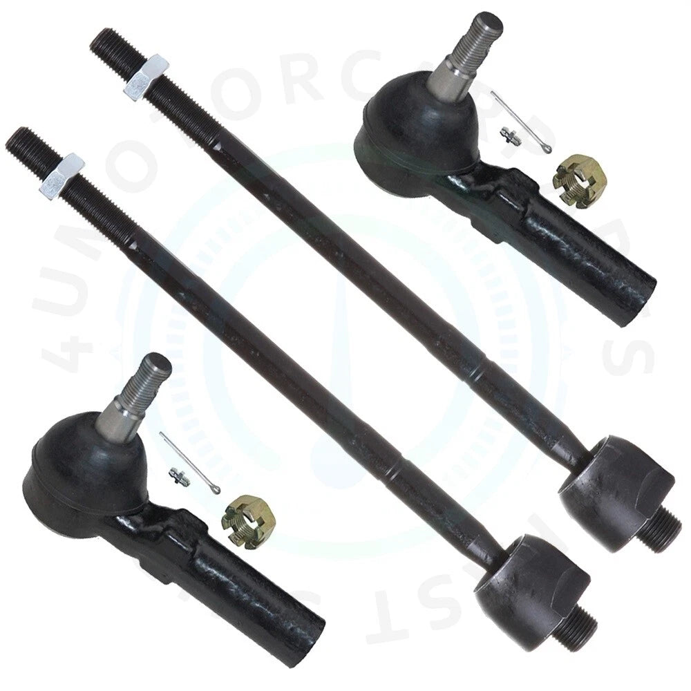 Set of 4 Front Inner Outer Tie Rod Ends for Cadillac XLR Chevrolet Corvette (2004–2009)