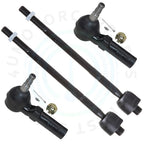 Set of 4 Front Inner Outer Tie Rod Ends for Cadillac XLR Chevrolet Corvette (2004–2009)