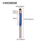 1/4 Shank Router Bit for Hard Woods & Non-Ferrous Metals (45# Steel)