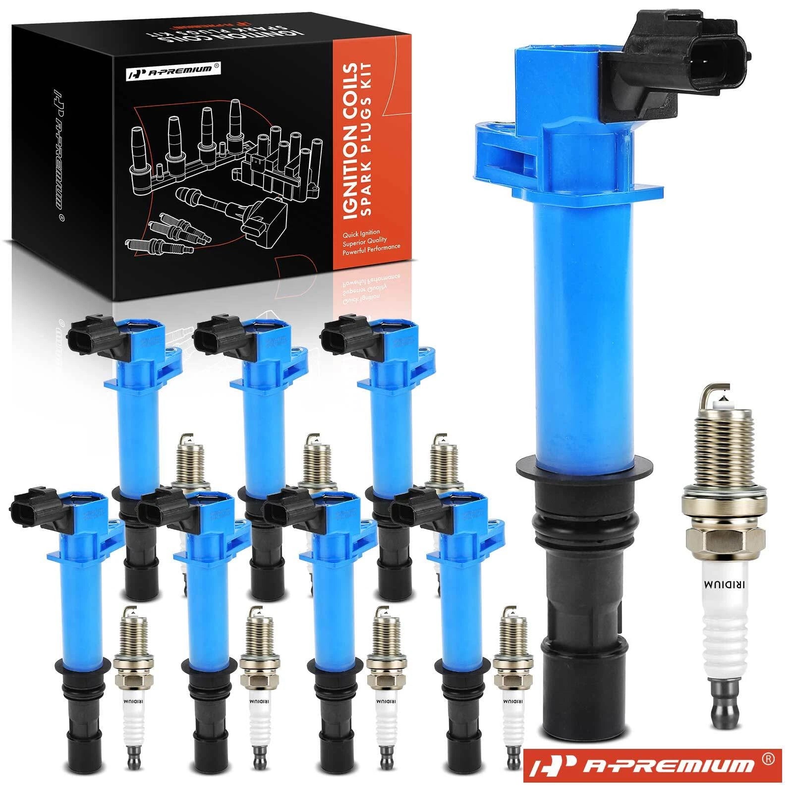 8x Ignition Coils & 8x Iridium Spark Plugs for Jeep Grand Cherokee (2005–2010)