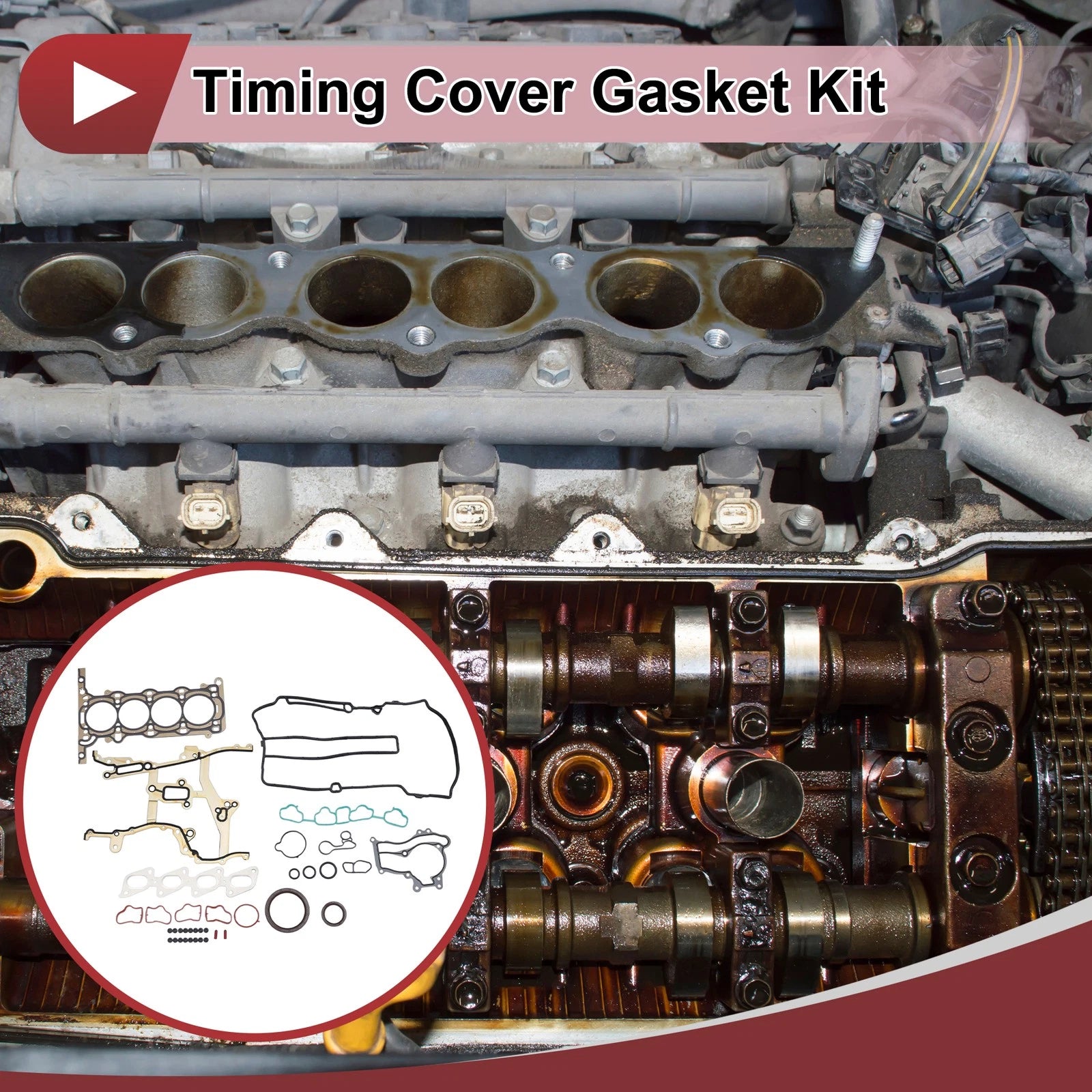 Set of 1 Timing Cover Gasket Kit No.HS54898 for Chevy Cruze 1.4L (2011–2015)
