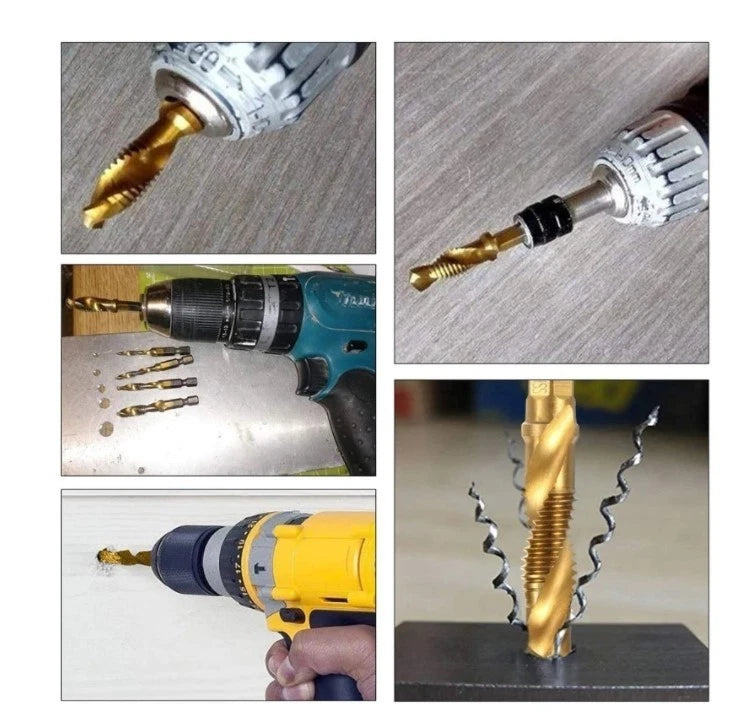 Drill Bit Accessories for Hex Compound Machines (Silver Threaded)
