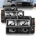 Black Clear Lens Crystal Headlight Set for 1994-2000 Chevrolet C/K2500