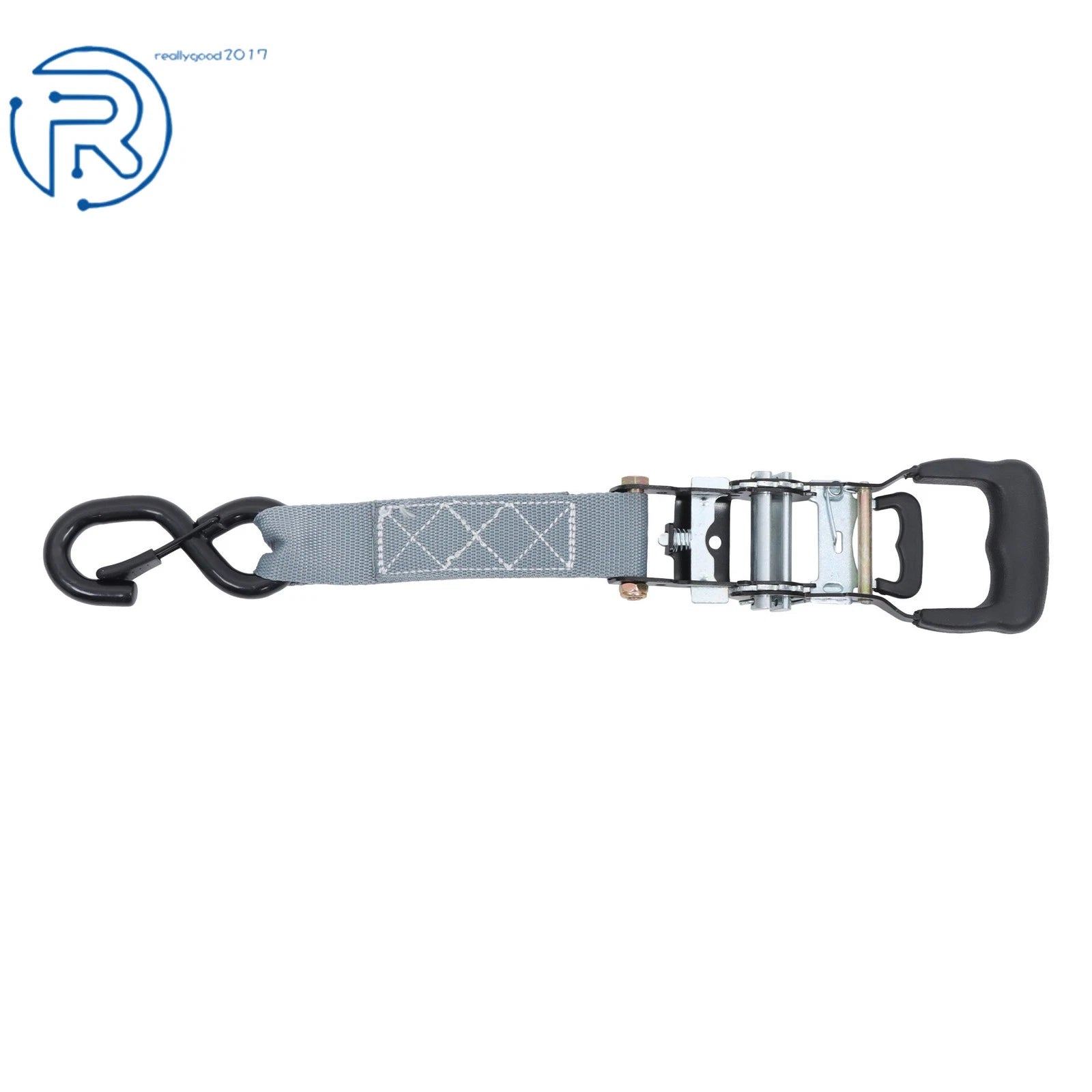 Set of 4 Tie Downs 1.6" × 8' Ratchet Straps 5208Lbs with S Hook Gray