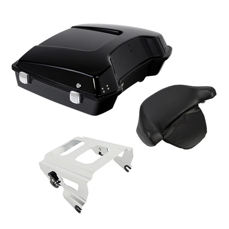 Black Razor Trunk Backrest Pad for Harley Road Glide (2009–2013)