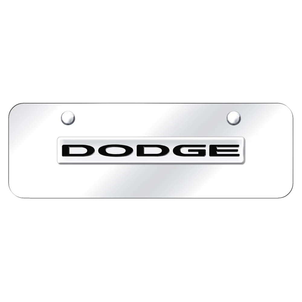 Chrome Name on Chrome Mini License Plate - Officially Licensed for Dodge