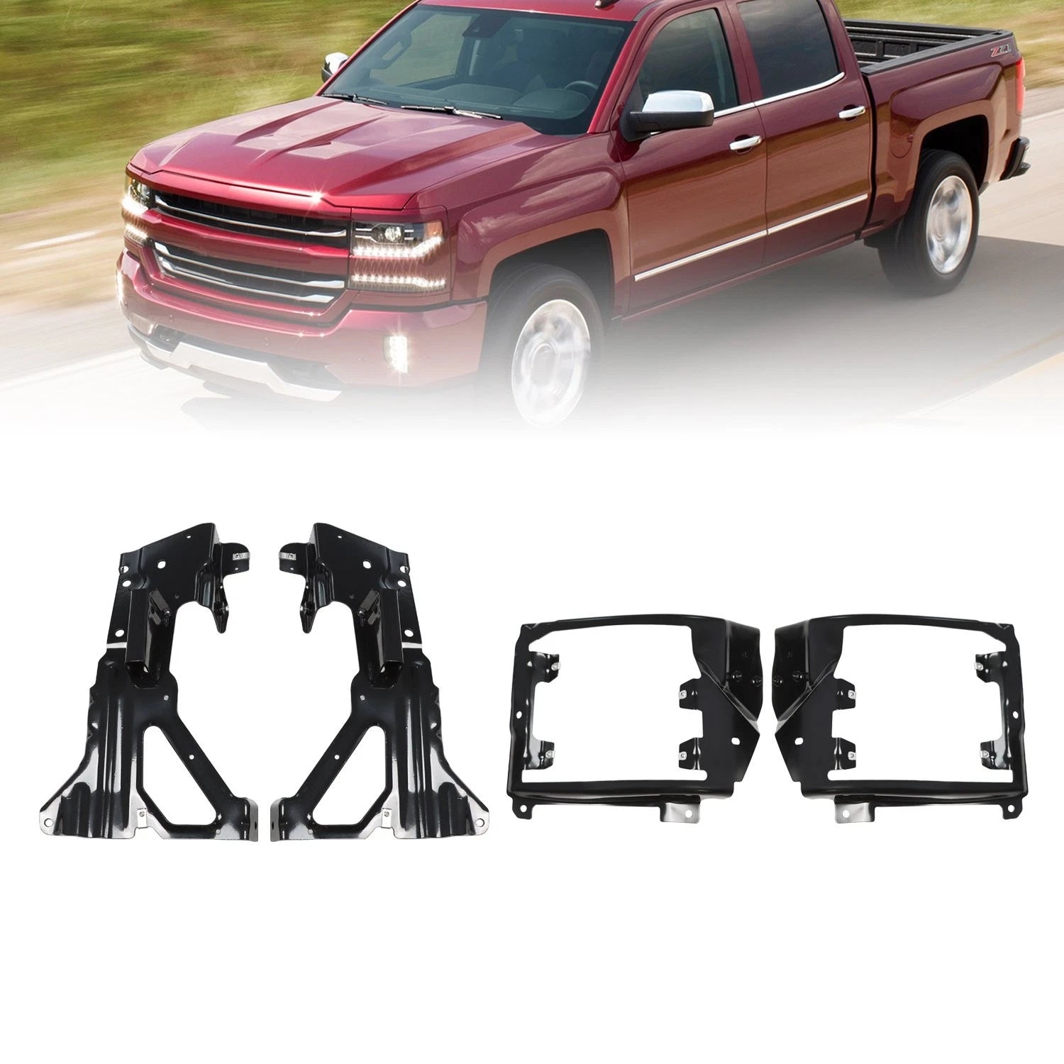 Set of 2 Front Bumper Brackets for Silverado 1500 (2016–2018)
