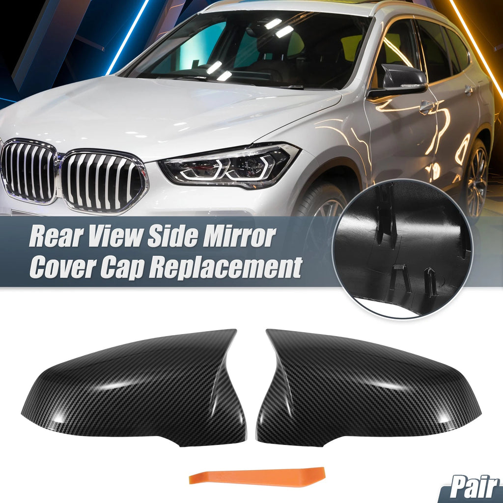 Pair Rearview Mirror Cover Caps for BMW X1 F48 F49 X2 F39 (2016–2023)