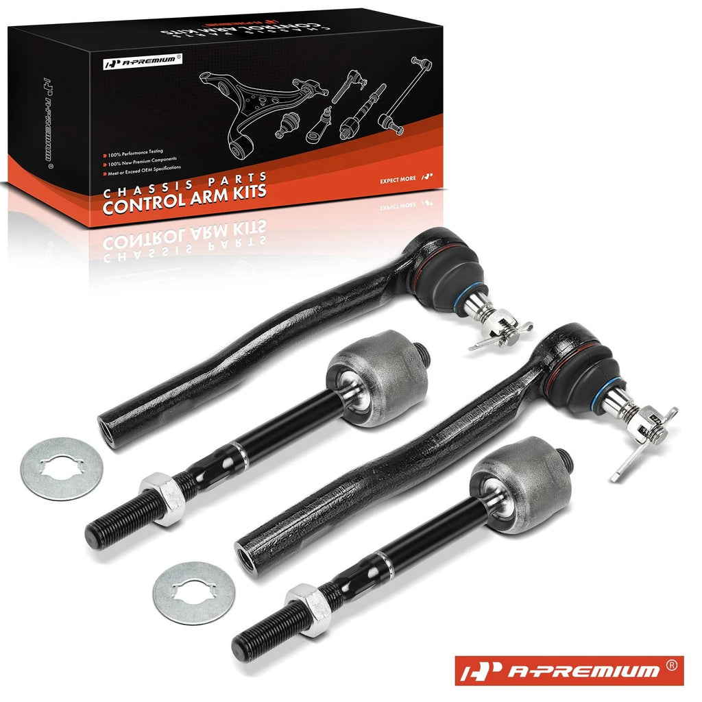Set of 4 Front Inner & Outer Tie Rod Ends for Ford Ranger (2020–2023)