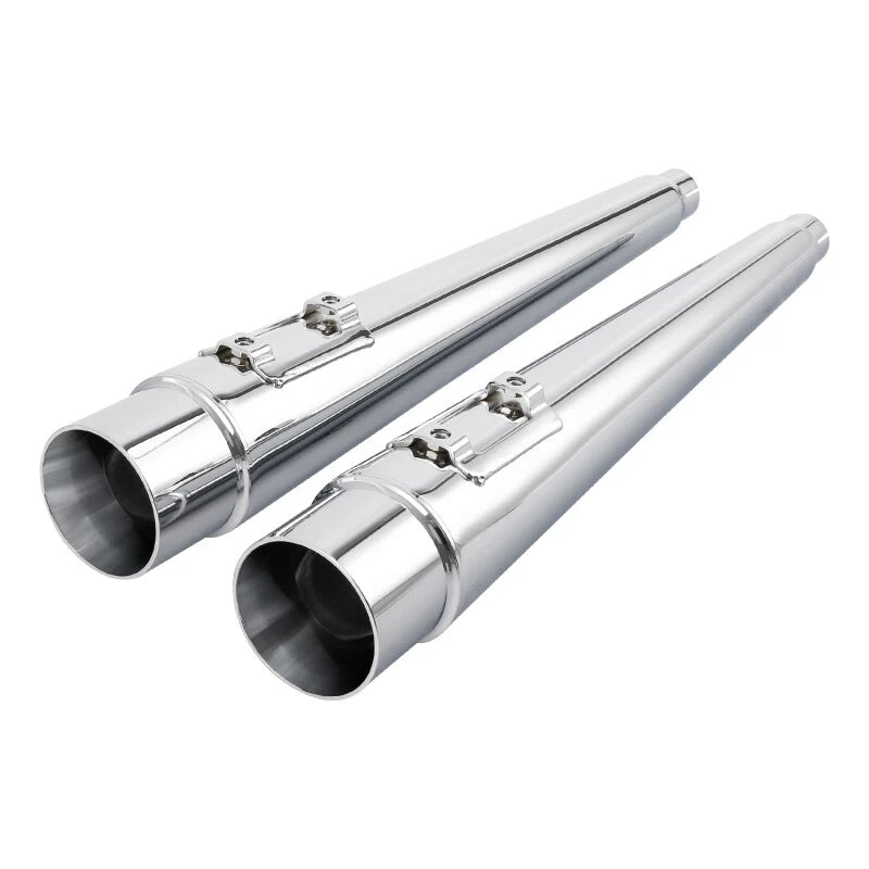 4" Megaphone Tapered Dual Exhaust Pipes for Harley Road Glide (1995–2016)