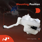 Windshield Washer Reservoir with Cap and Pump for Ford Taurus (2008-2013)