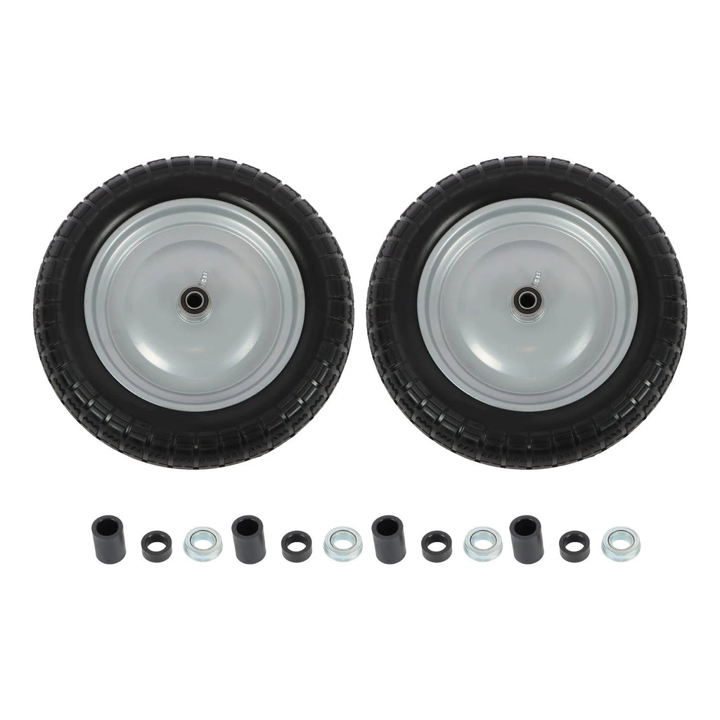 Set of 2 Solid Tires for 14.5x4-8 Wheels with Toothed Tread