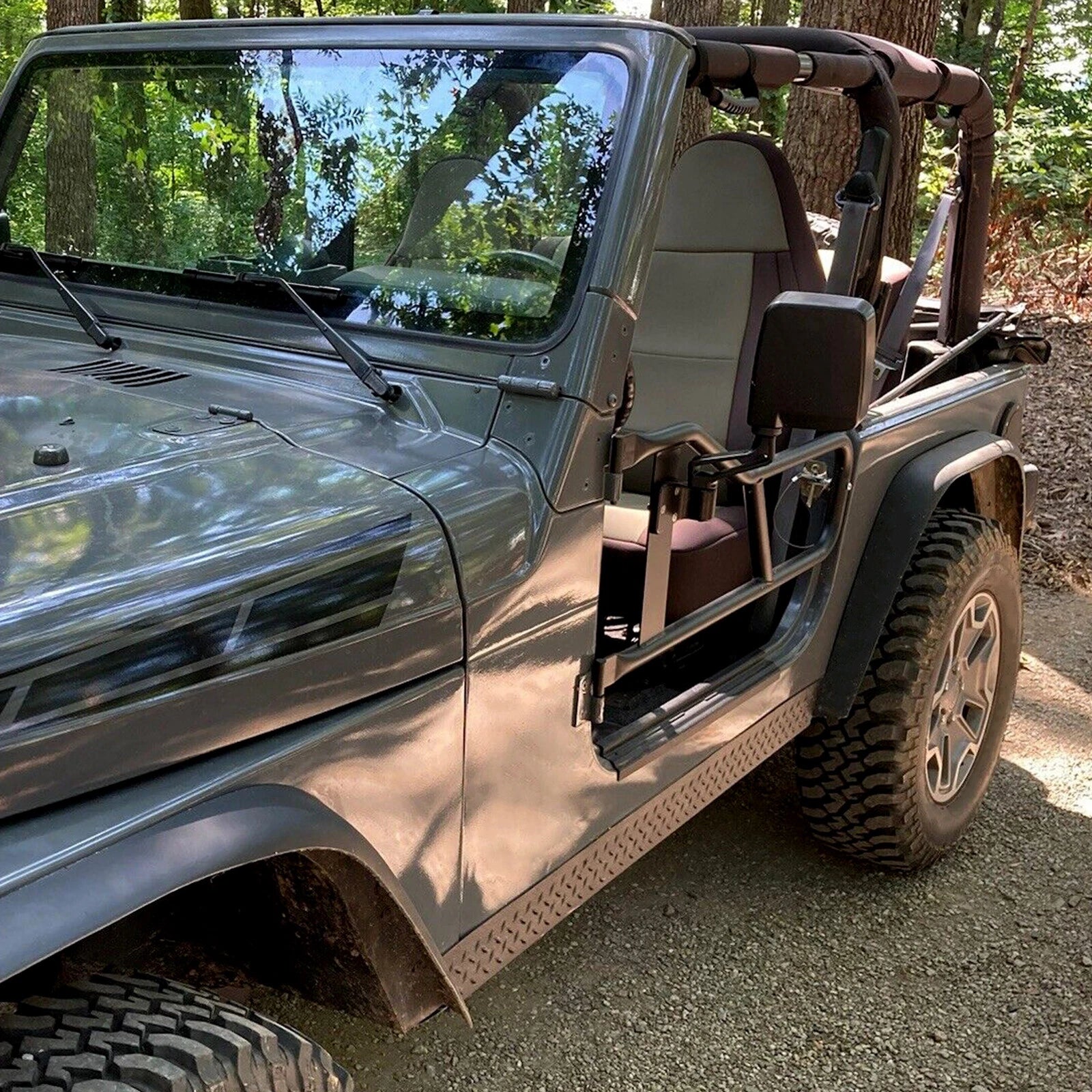Pair Steel Tubular Half Door Tube for Jeep Wrangler TJ YJ (1987–2006)