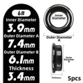 Fishing Rod Rings Set of 5 Nickel Plated Black OD 6-23.7mm