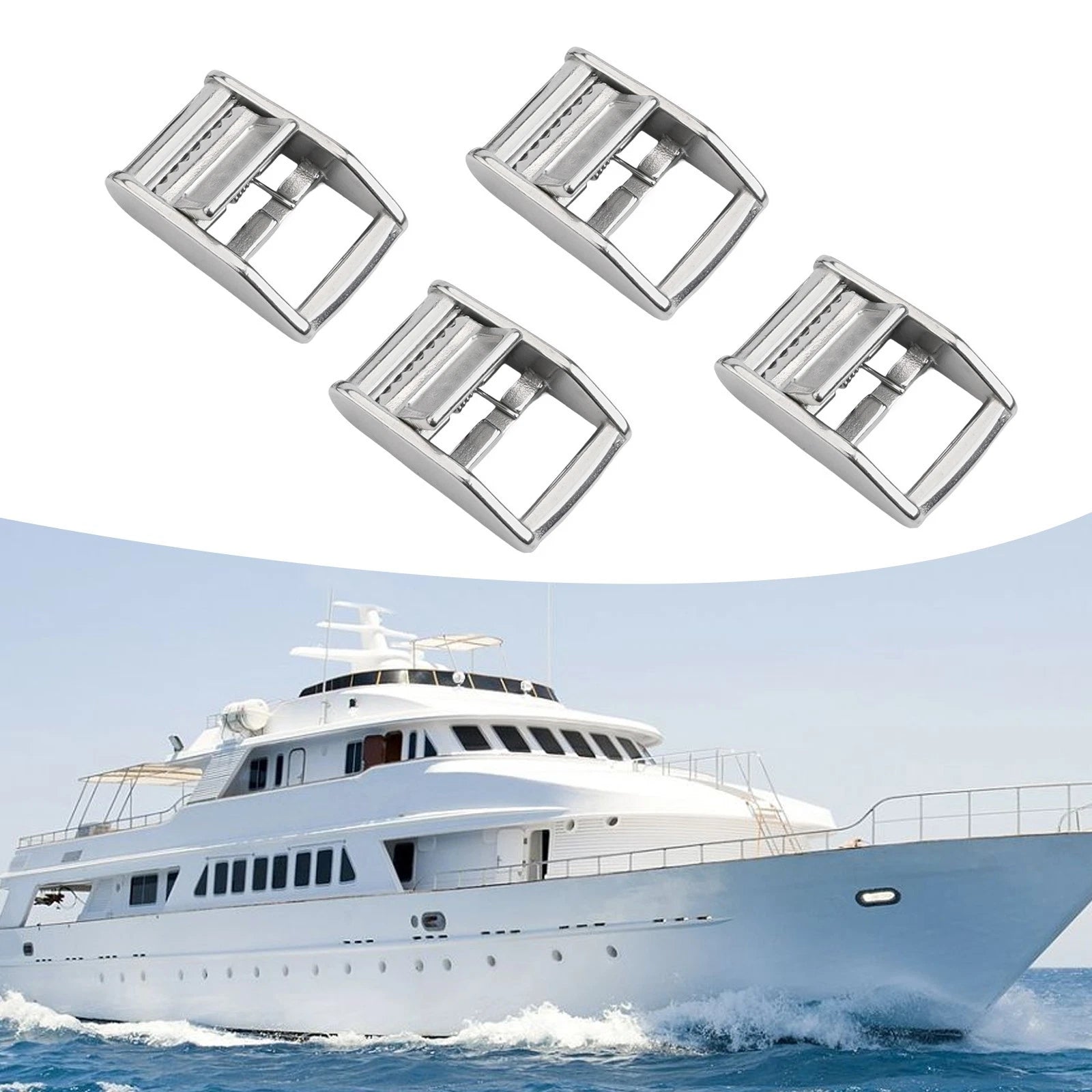 Set of 4 Stainless Steel Cam Buckles for Custom Tie Down Solutions