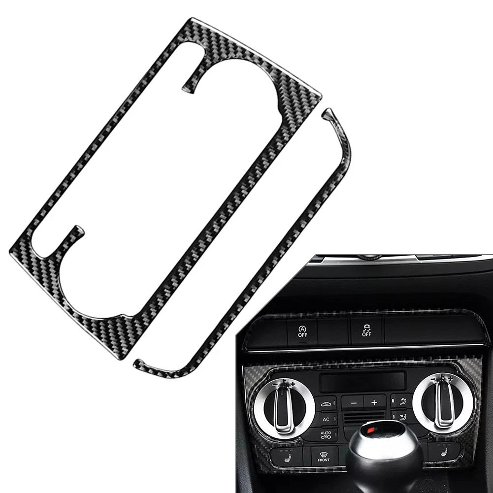 Center Console Air Condition CD Panel Cover Trim for Audi Q3 (2013–2018) Carbon Black