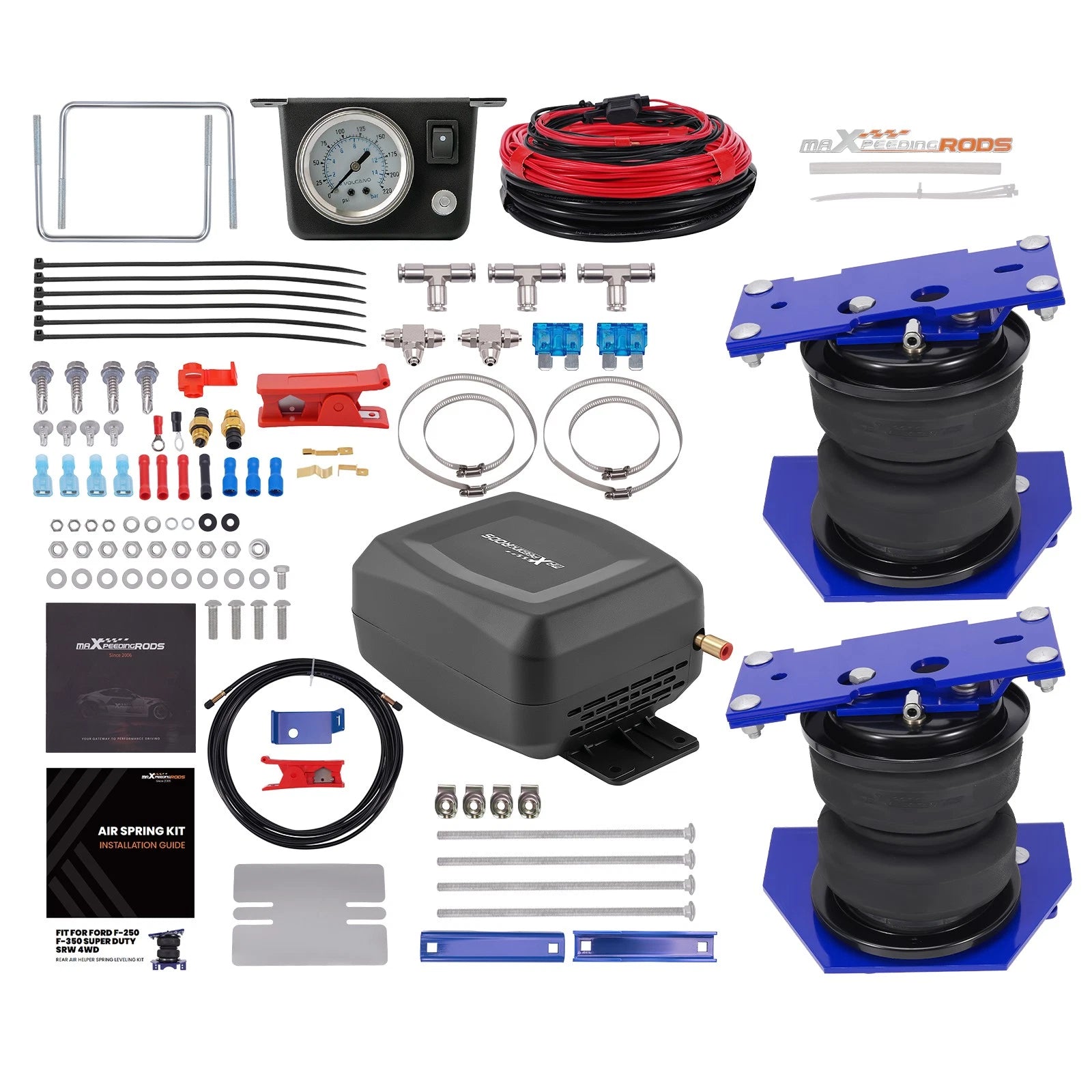 Air Spring Kit + Air Compressor Kit for Ford F-250 F-350 Super Duty (2023–2025)