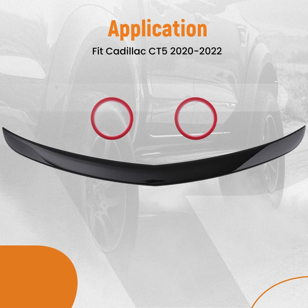 Gloss Black ABS Wing Spoiler for Cadillac CT5 (2020-2022)