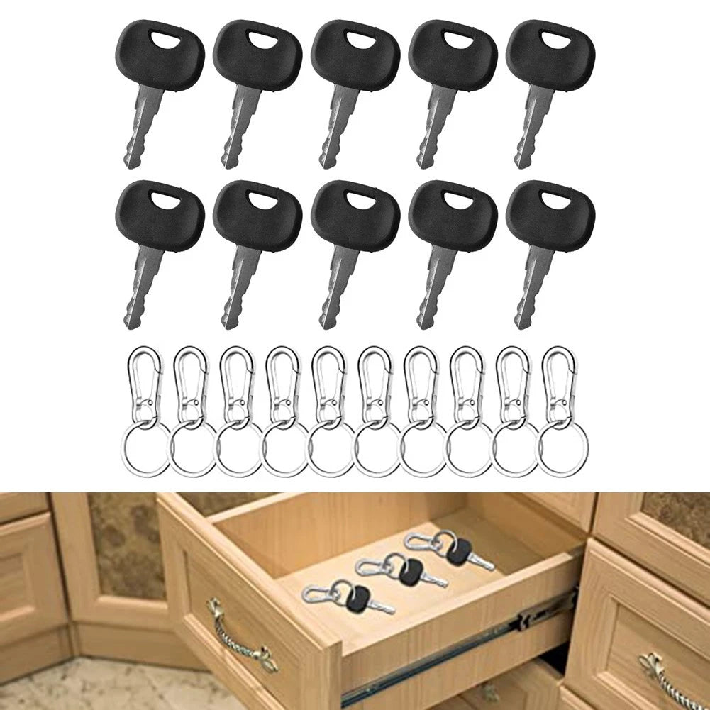 10PCS Keychain Ignition Keys for Tractors and Forklifts