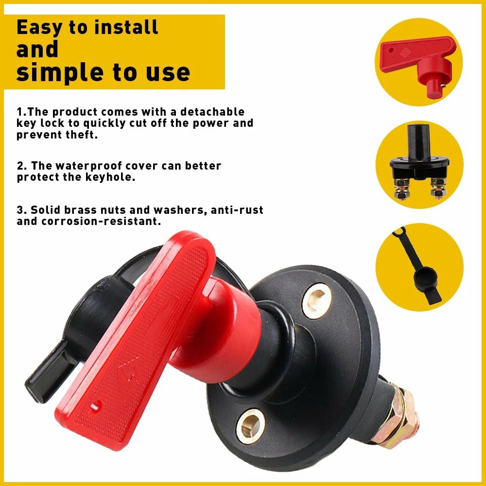 200A Battery Kill Switch Disconnect Isolator for Car Boat Marine RV