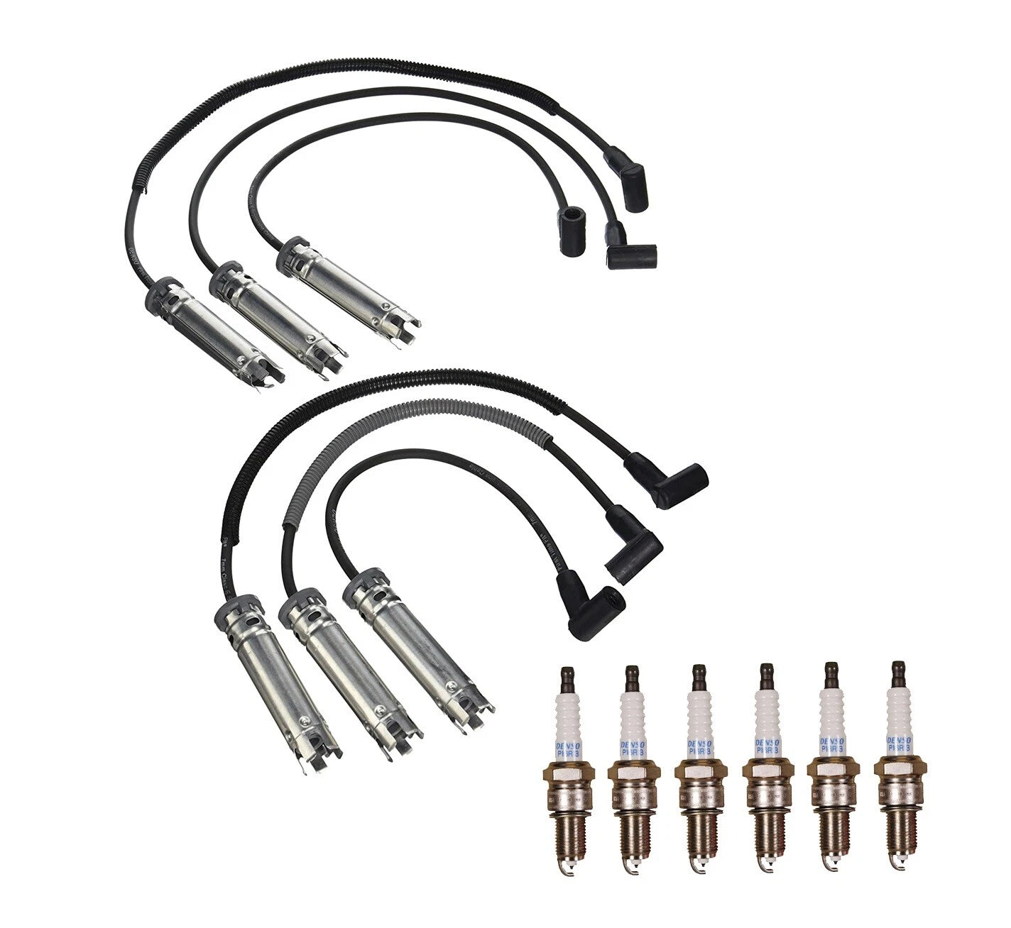 Denso Wire Set & 6 Double Platinum Spark Plugs for 3.3L V6 (VIN R)