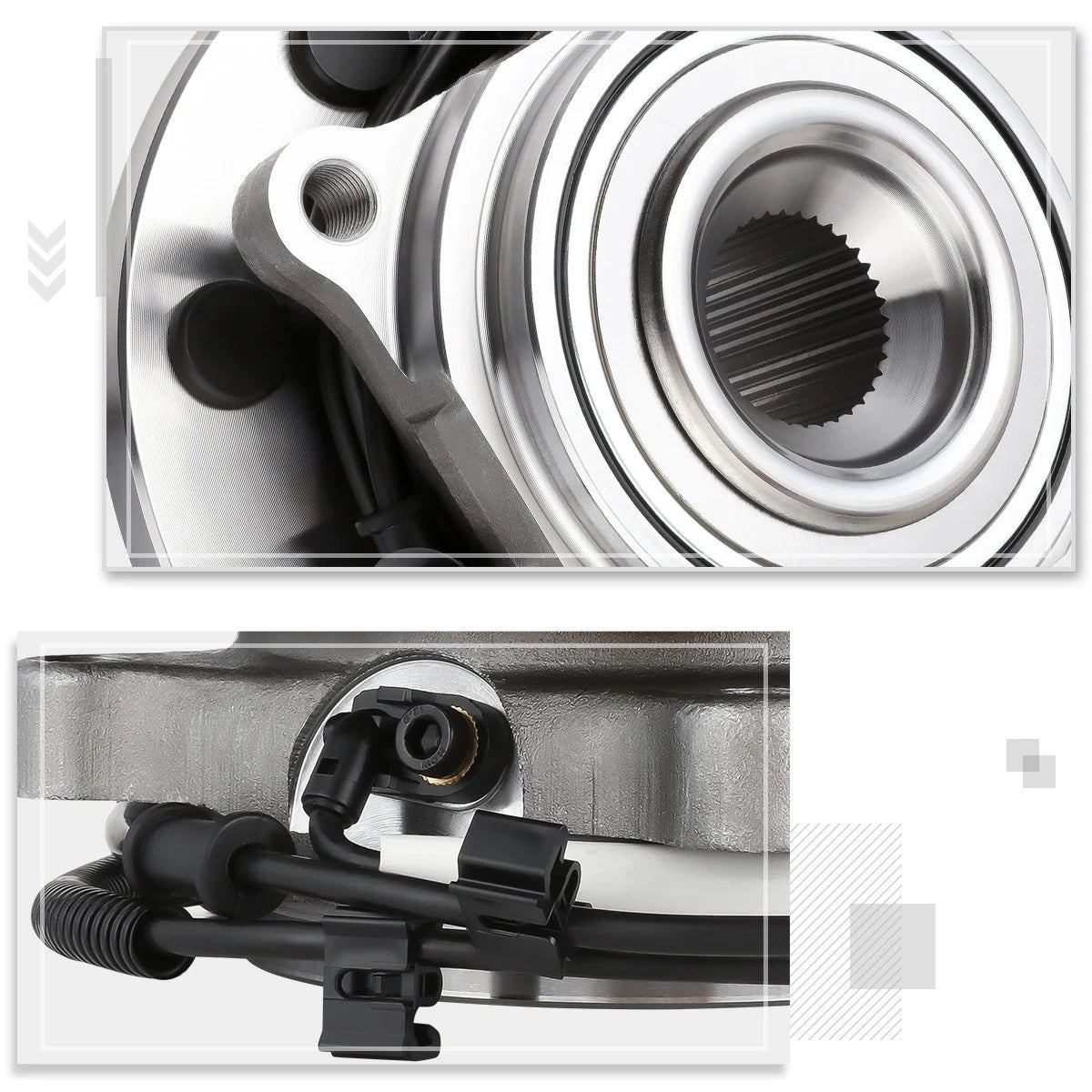 Front Wheel Hub Bearing Kit with ABS Sensor for Ram 2500 3500 4WD (2014–2018)