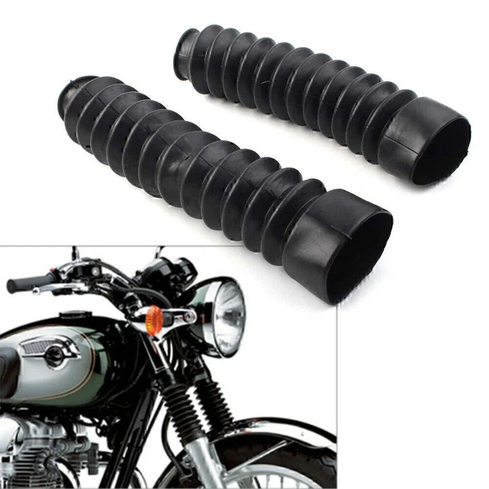 Motorcycle Universal Black Rubber Front Fork Dust Covers