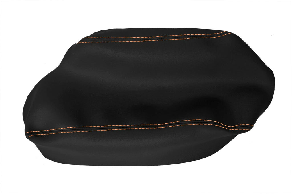 Leather Console Lid Armrest Cover for Subaru Crosstrek (2018–2020) Orange Stitch