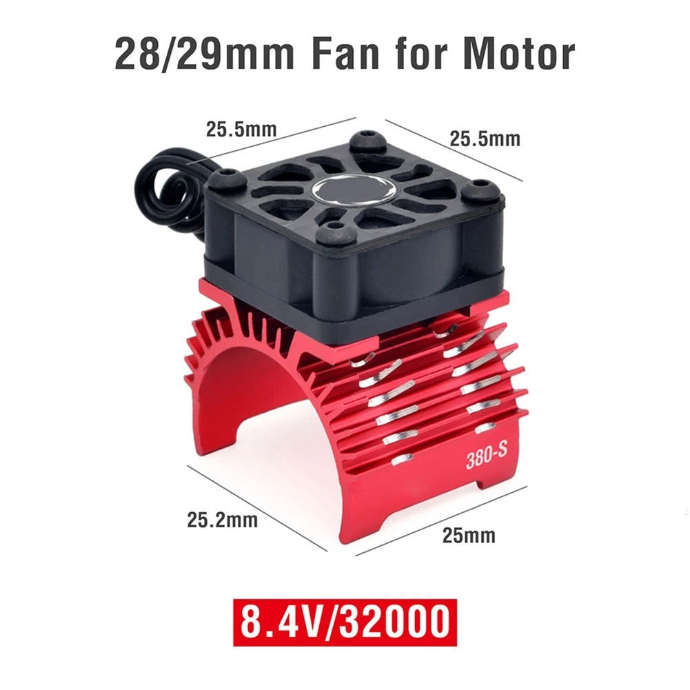 28mm RC Car Motor Fan for 380 390 Motors (with 263mm Extension Cable)