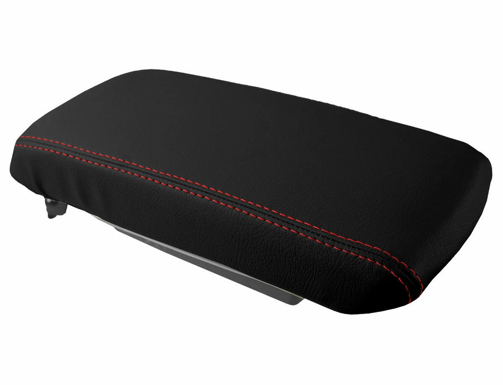 Console Lid Pull Over Cover Leather for Dodge Avenger (2008–2014) Red Stitch