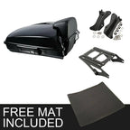 Black Razor Trunk Backrest Rack & Docking Kit for Harley Road Glide (2014–2026)