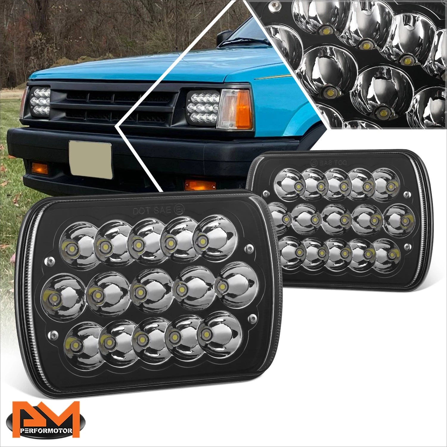 Full LED Headlights for Mazda B2000 B2200 B2600 GLC RX-7 (1985–1993)