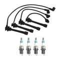 Denso 7mm Wire Set & 4 Iridium Power Spark Plugs for Kia Spectra (2000–2009)