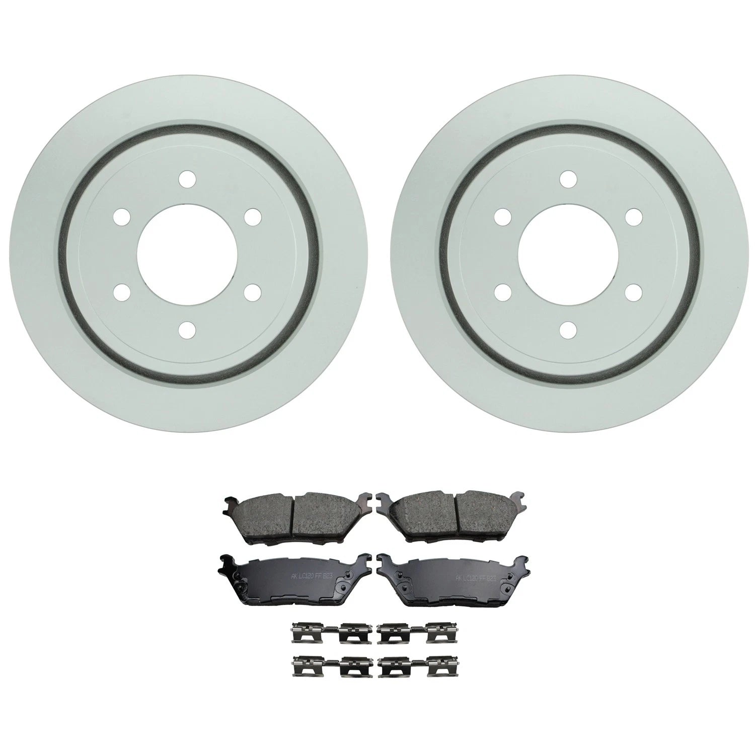 Set of 2 Bosch QuietCast Rear Rotors & Akebono ProACT Pads for F-150
