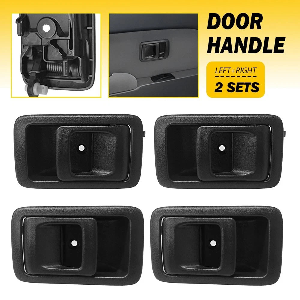 Set of 4 Black Inside Right & Left Door Handles for Toyota Tacoma (2001–2004) & Camry (1987–1991)