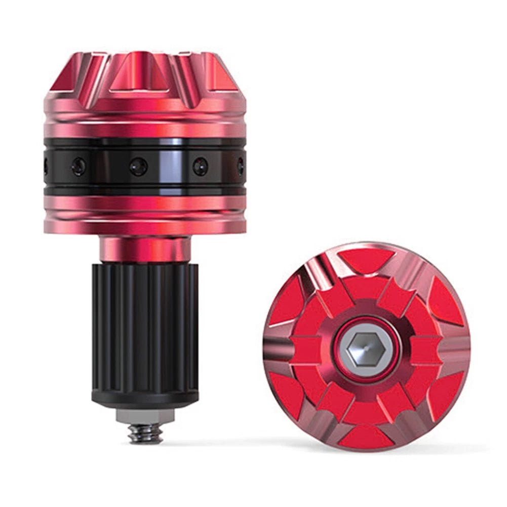 Handlebar Grips Bar End Cap Plugs for Scooter (Aluminum, Red)