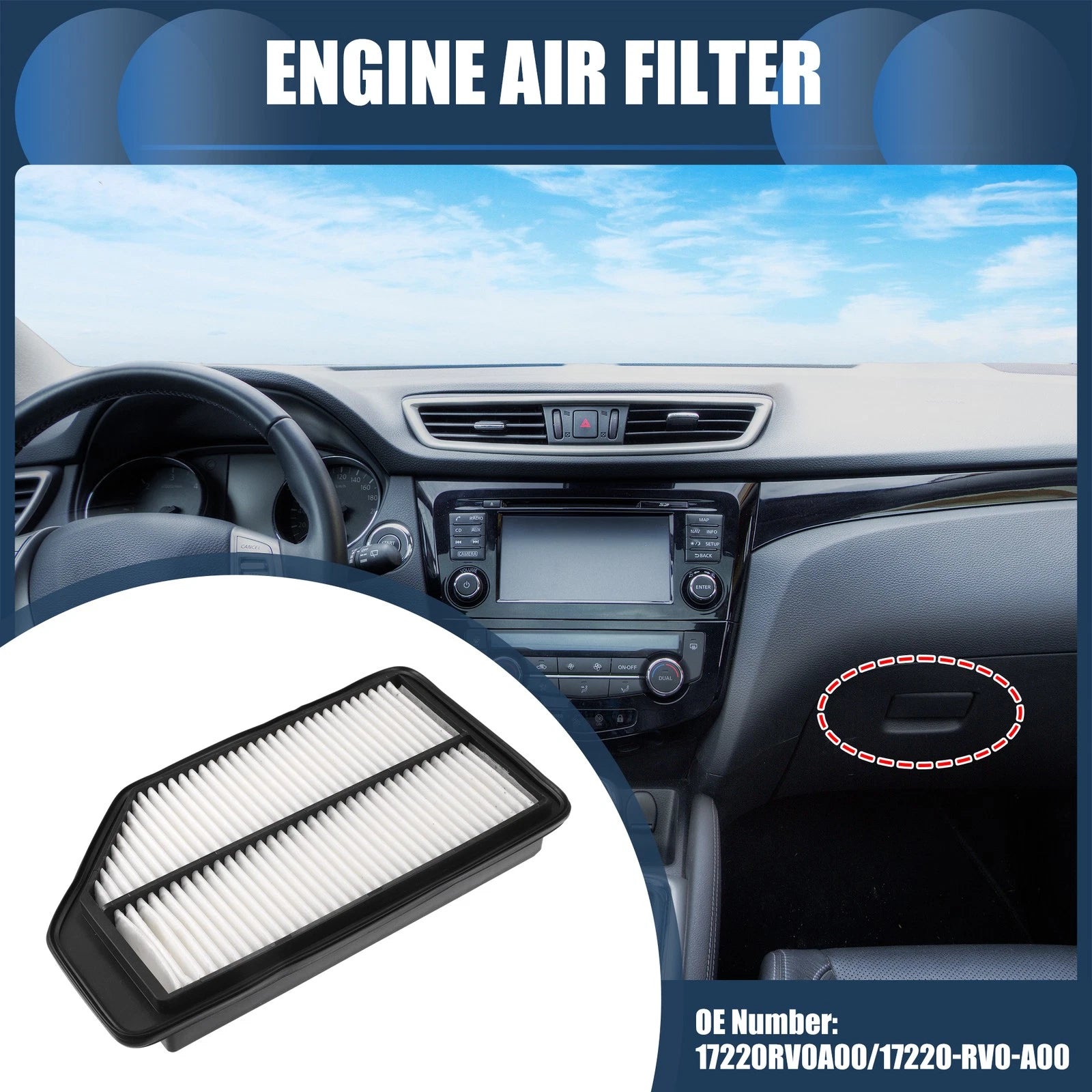 Engine Air Filter No. 17220RV0A00 for Honda Odyssey (2011–2017)