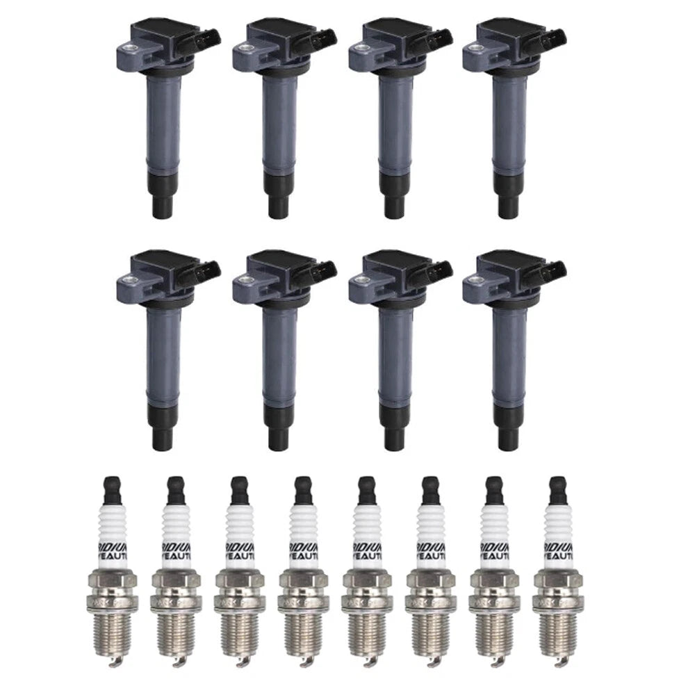 8 Ignition Coils + Iridium Spark Plugs for Toyota Tundra Sequoia 4Runner (2000–2006)