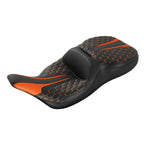 Driver Passenger Seat for Harley Electra Glide FLHT (1997–2007) Black Orange