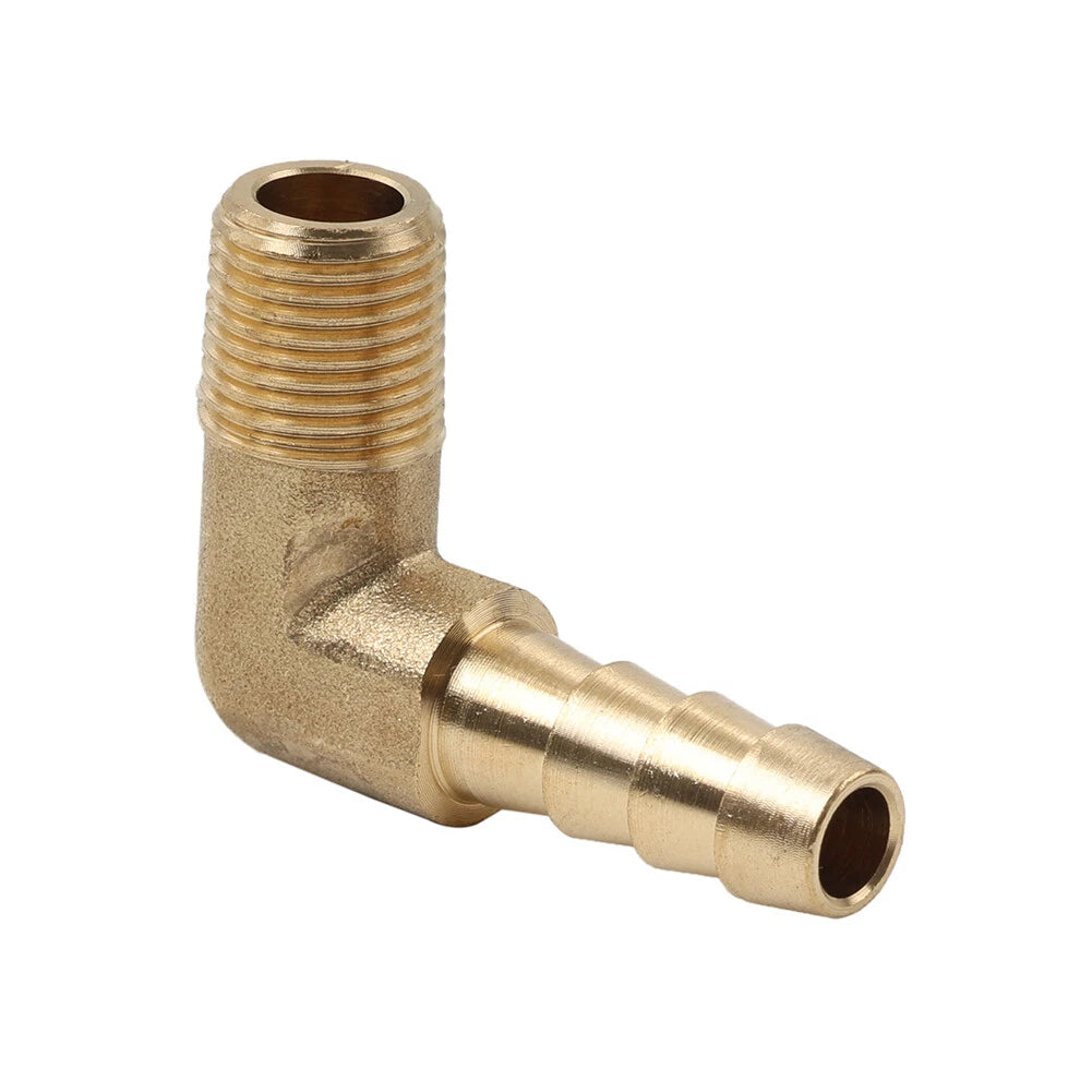 Brass Hose Barb Fitting Elbow 1/4" x 1/8 NPT for Automotive