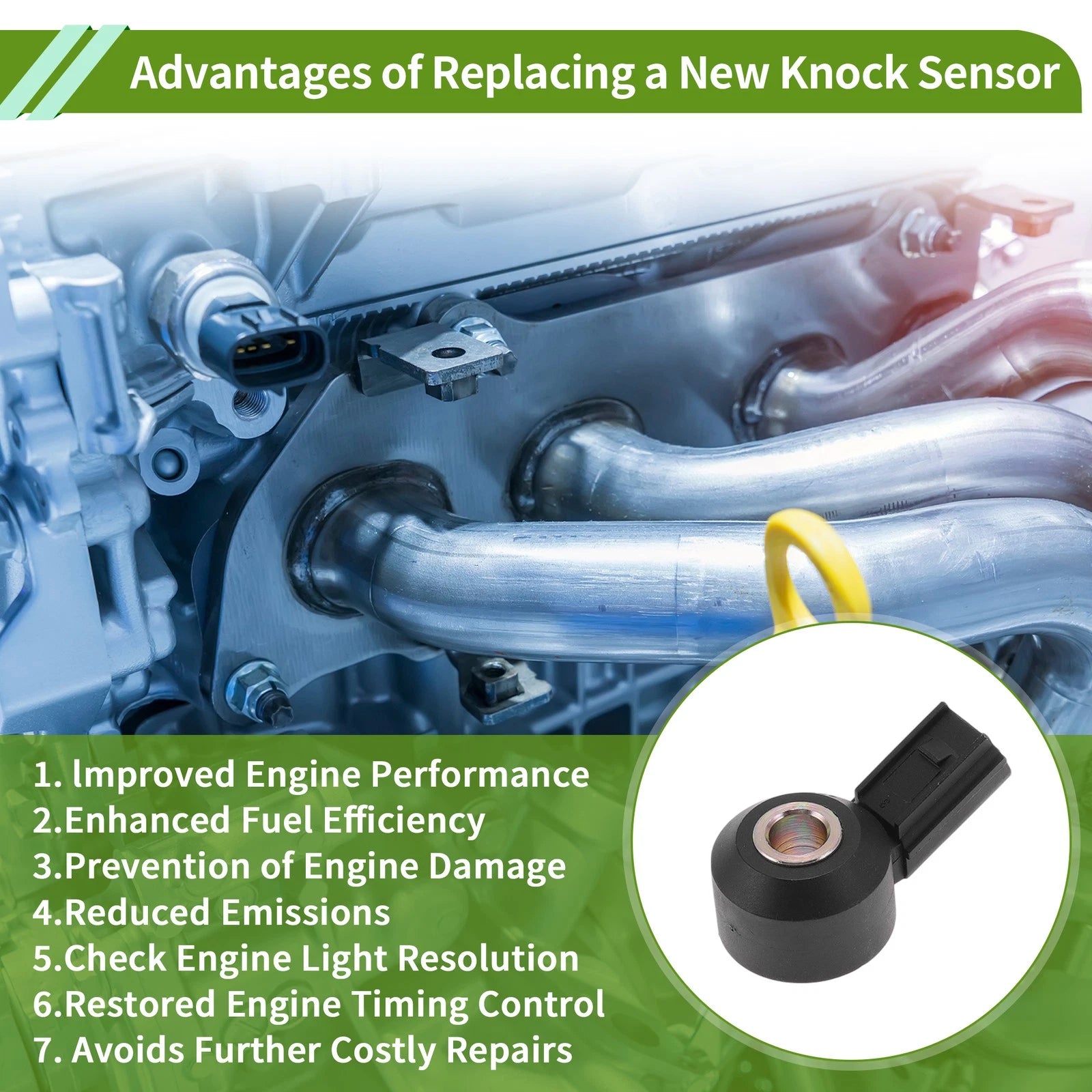 Ignition Knock Detonation Sensor No.30530R1AA01 for Honda Accord 2.4 (2014)