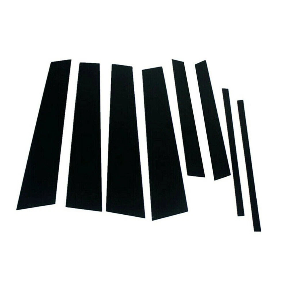 8PCS Exterior Trim Window W Trim for Glossy Black