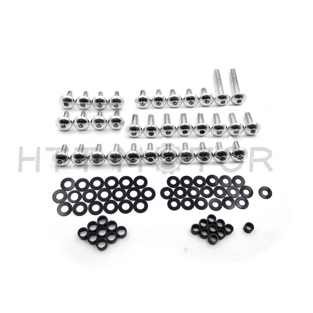 Silver Round Aluminum Fairing Bolt Kit for Suzuki Hayabusa GSXR (1999–2007)