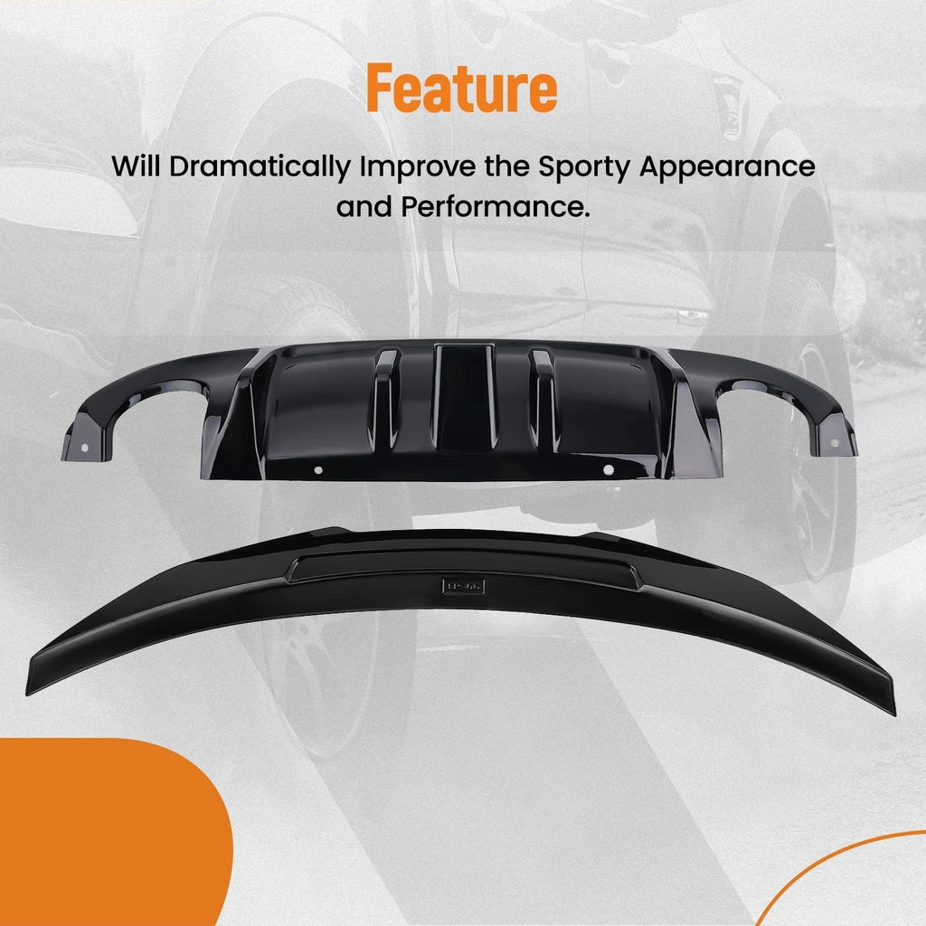 Rear Trunk Spoiler Wing Lip for Infiniti Q50 (2014-2017) with LED Light