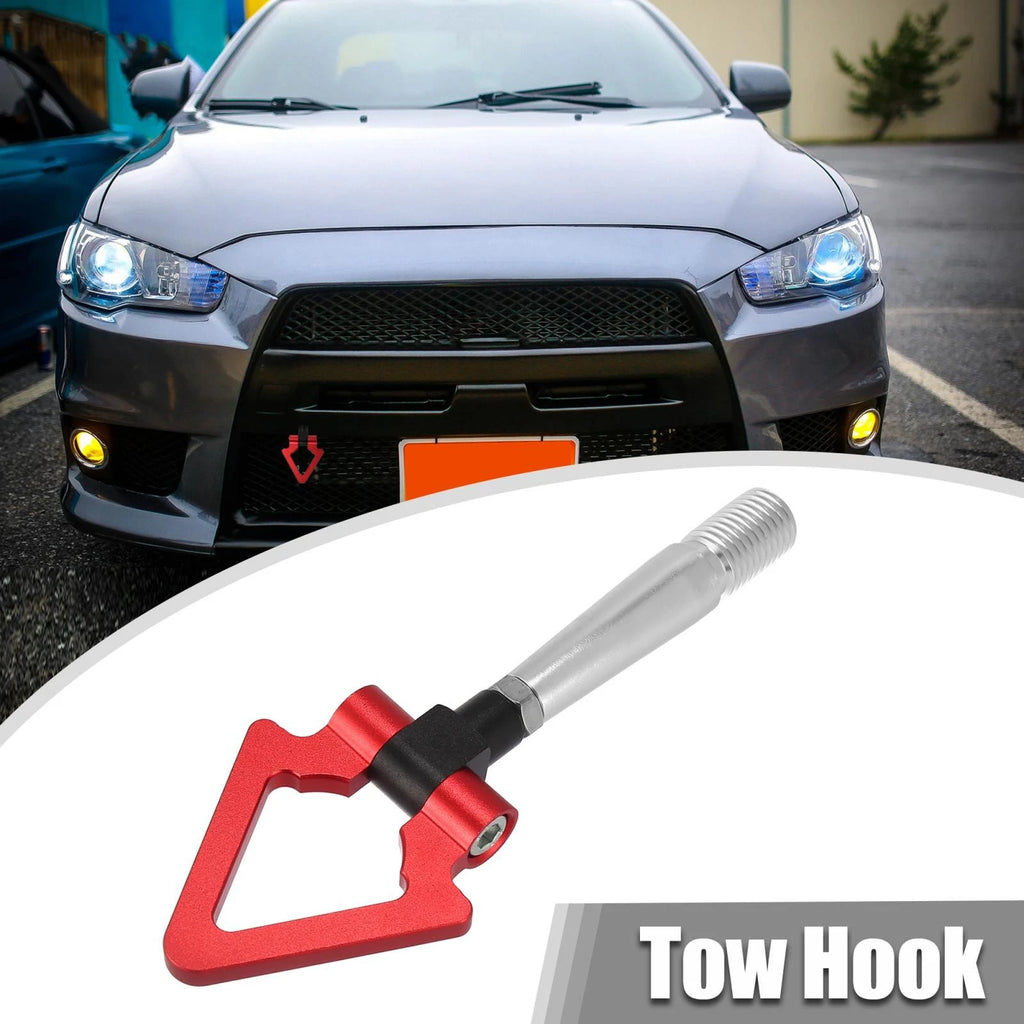 Tow Hook Screw On Triangle Ring for Mitsubishi Lancer EVO X (2008–2015) Red