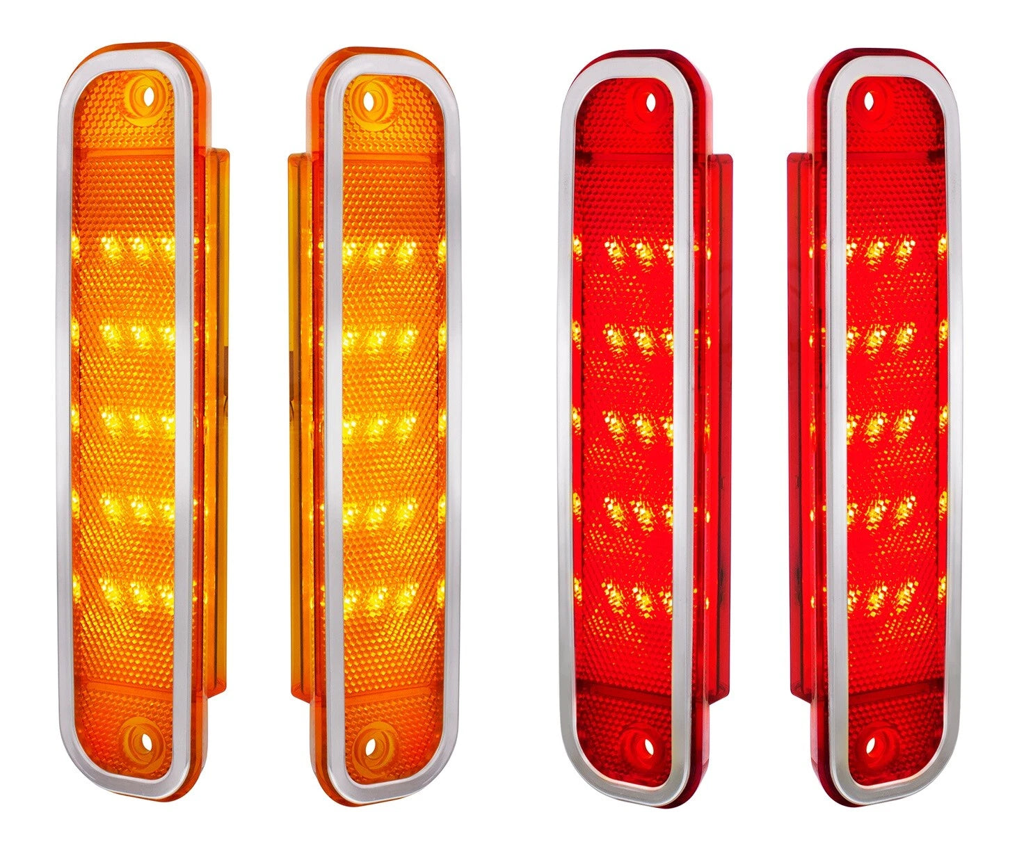 LED Side Marker Fender Lights Set for 1973-1980 Chevy GMC Truck Amber Red