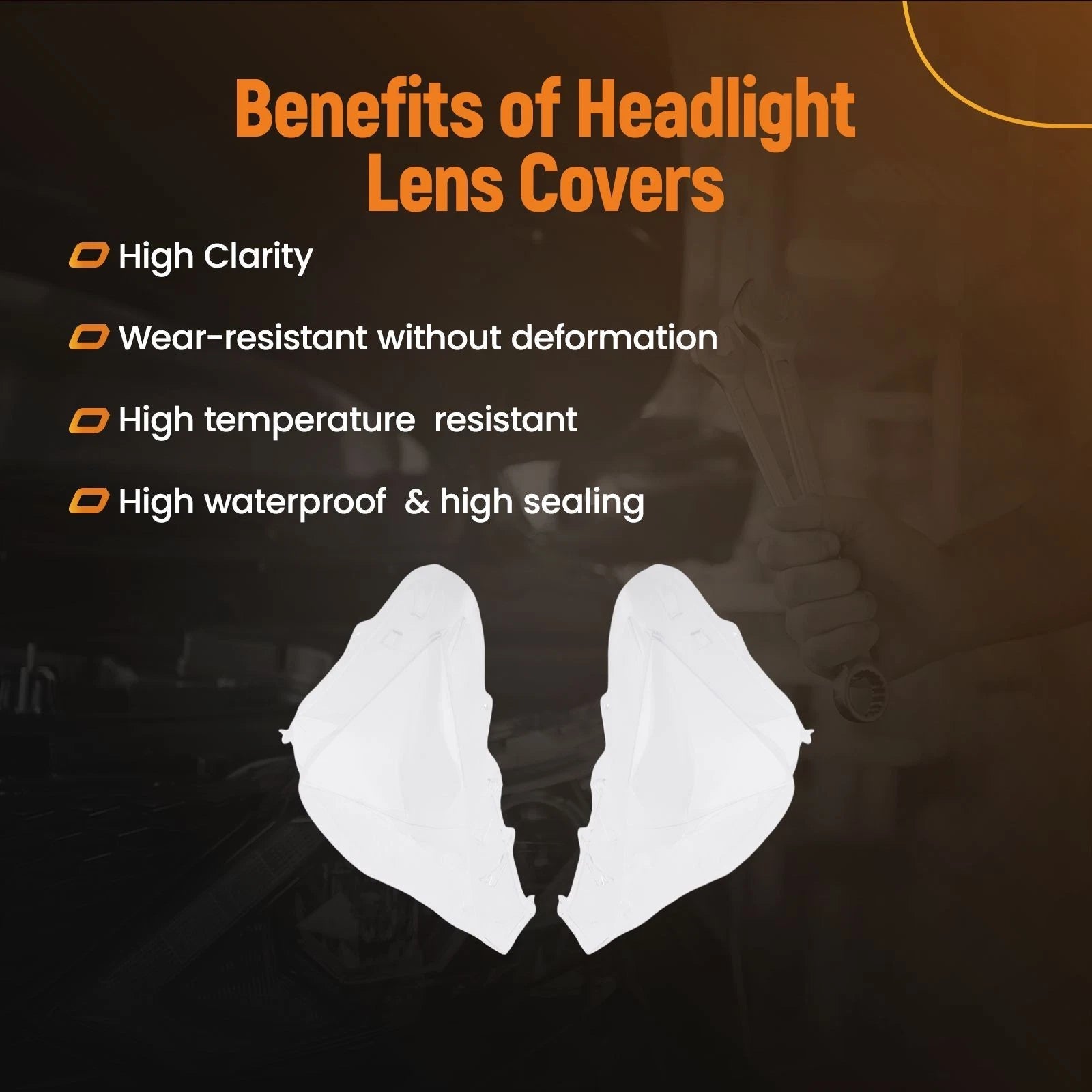 2X Headlight Lens Cover for BMW F30 F31 F35 3 Series (2013–2015) 63117259524
